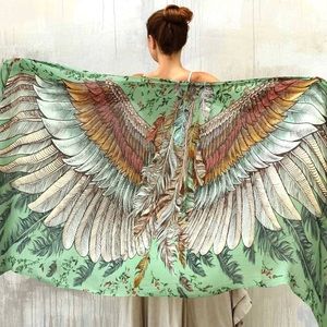 Wings scarf, large shawl, feather sarong wrap